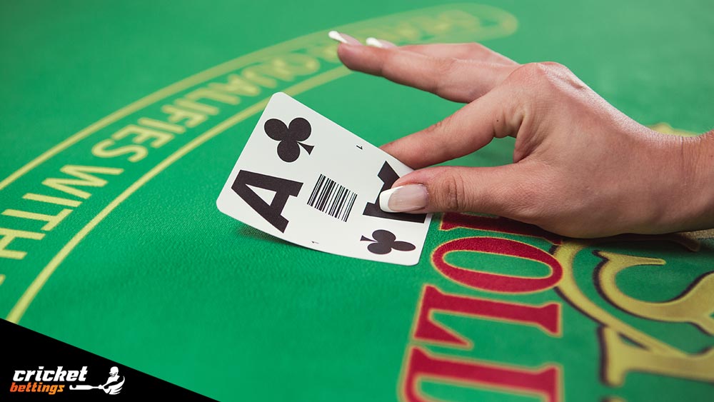 online poker table and cards