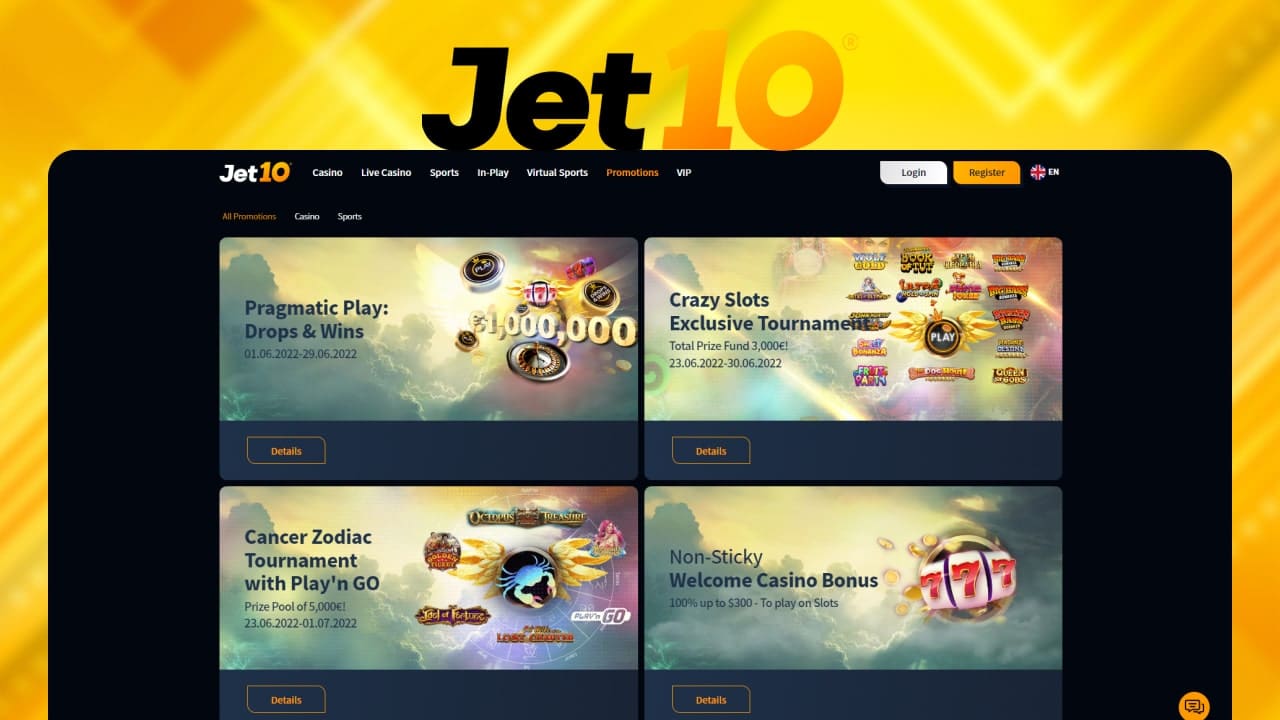 jet10 online casino bonuses and promotions