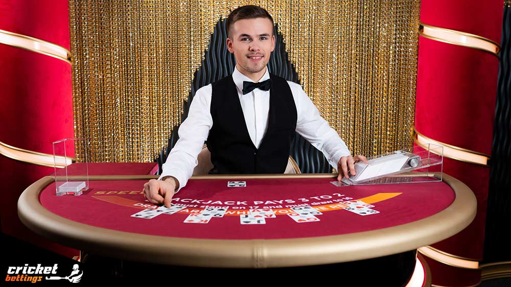 male blackjack dealer at online casino
