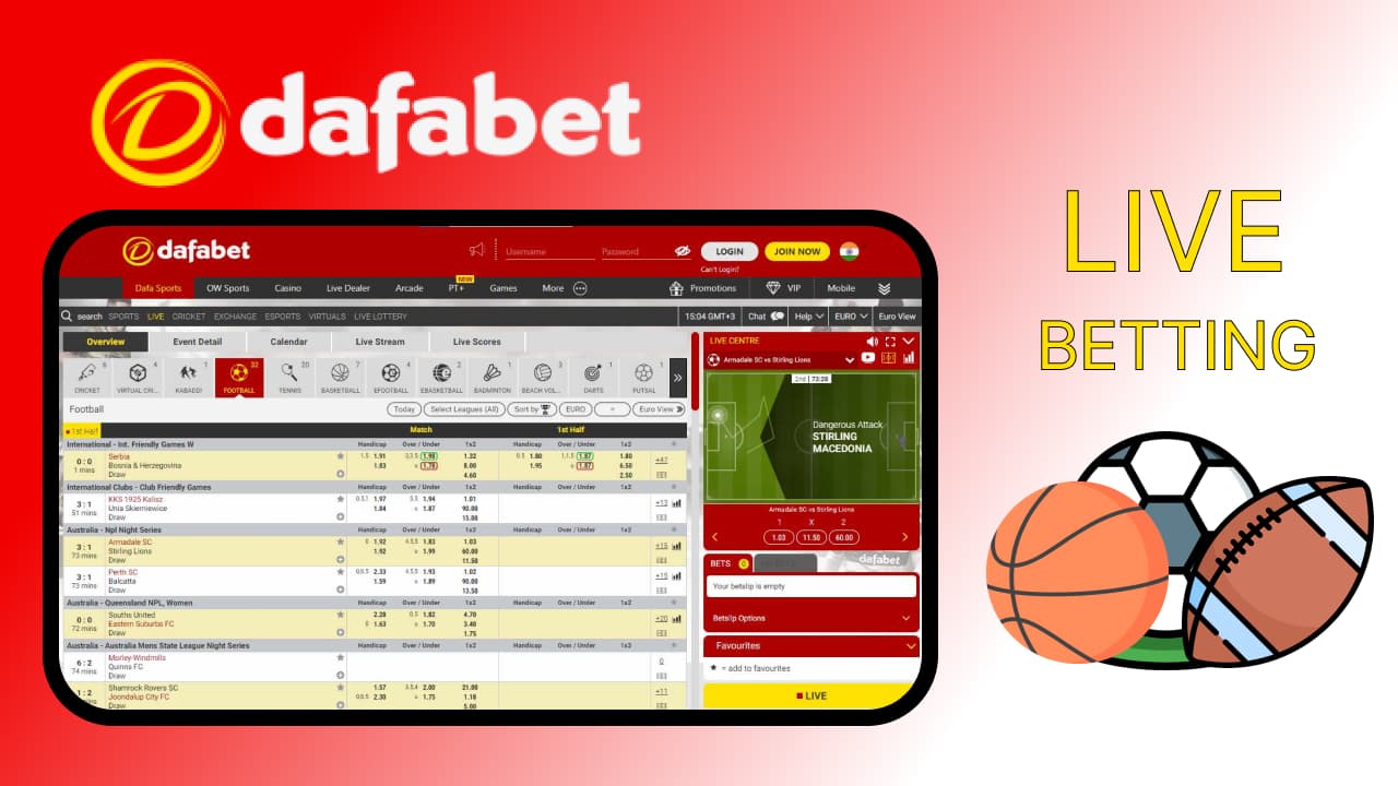 live betting on sports at Dafabet