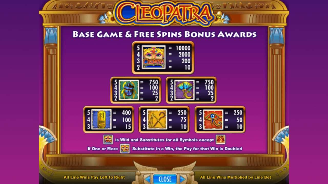 Cleopatra Slot free spins